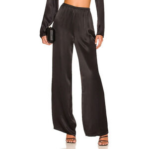 Camila Coelho Black Satin 'Chelsie' Pants Size M